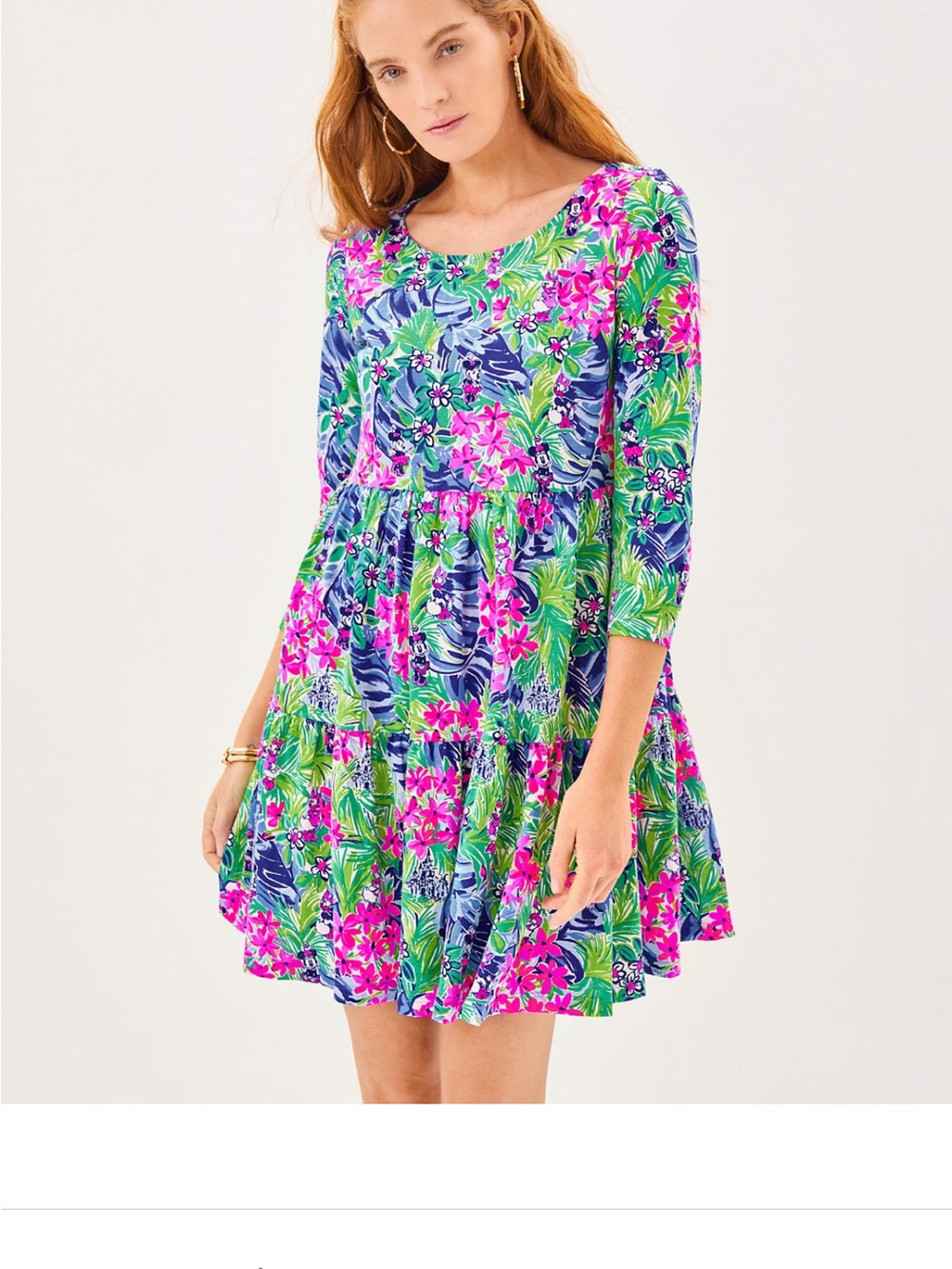 Lilly Pulitzer Disney Dreamin Geanna 3/4 Sleeve Dress.